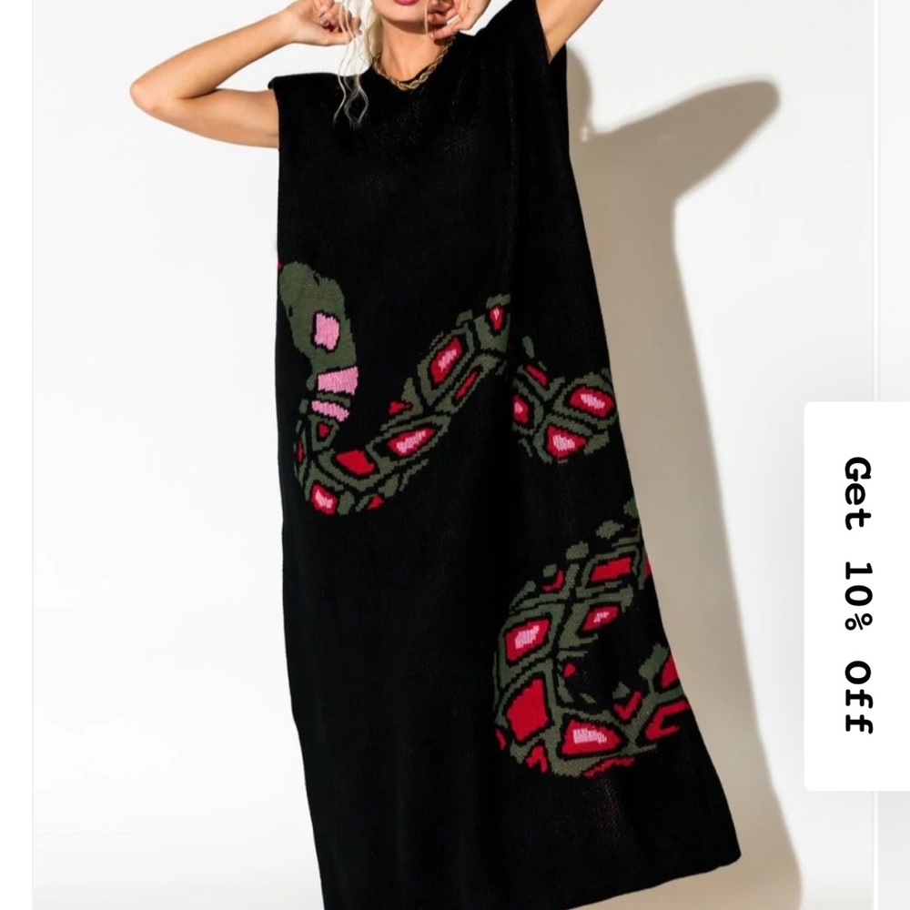 Big Reputation Oversized Knit Maxi Dress in Snake - Dressed in Lala